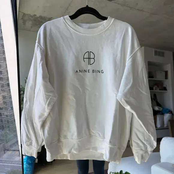 Anine Bing Jaci Monogram Pullover Sweatshirt - Picture 2 of 7